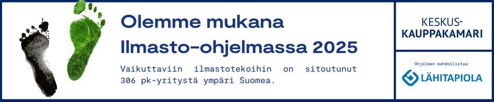 Olemme mukana ilmasto-ohjelmassa 2025 logo